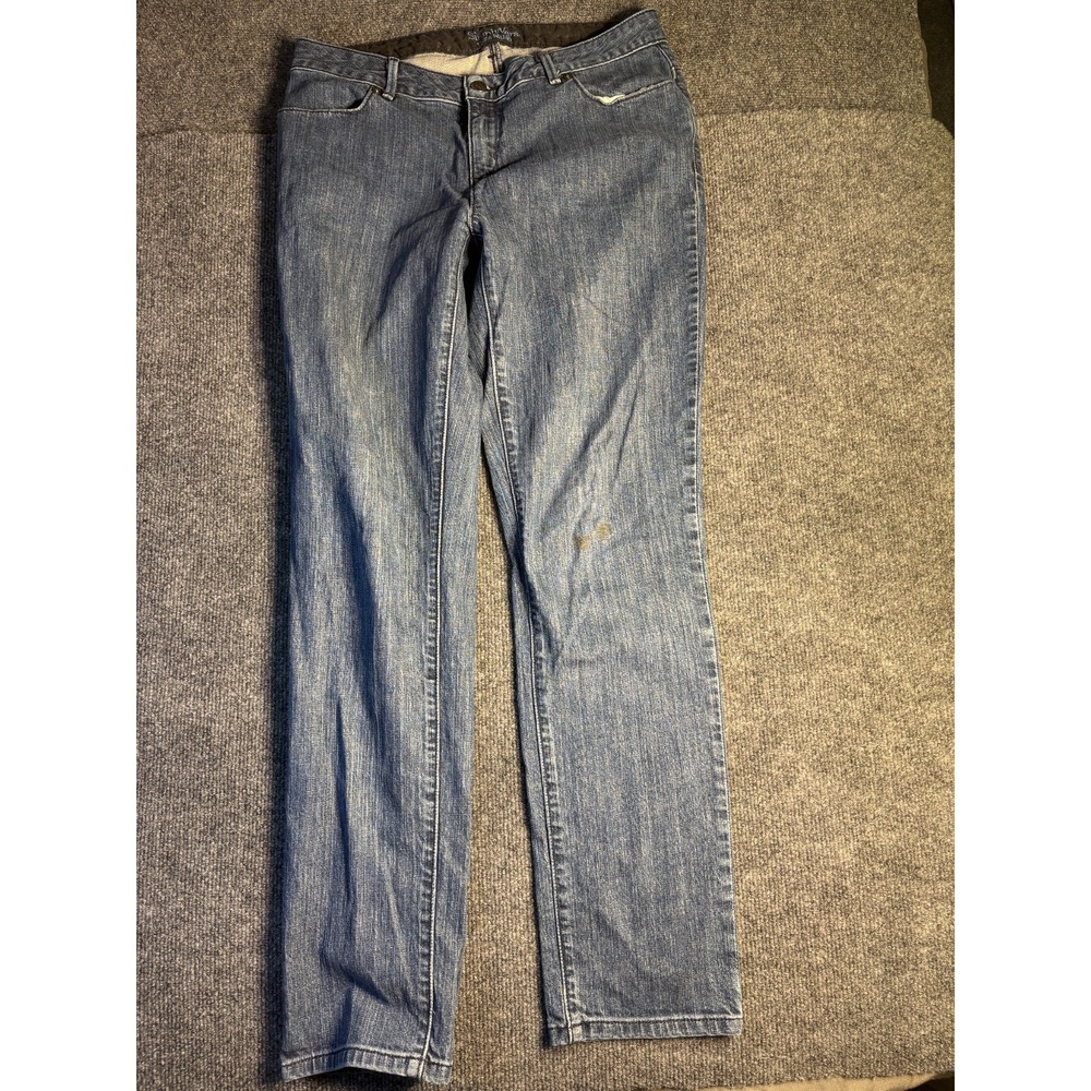 Simply Vera Vera Wang Jeans Women's 10 Blue Denim Stretch Comfort Straight Leg‎